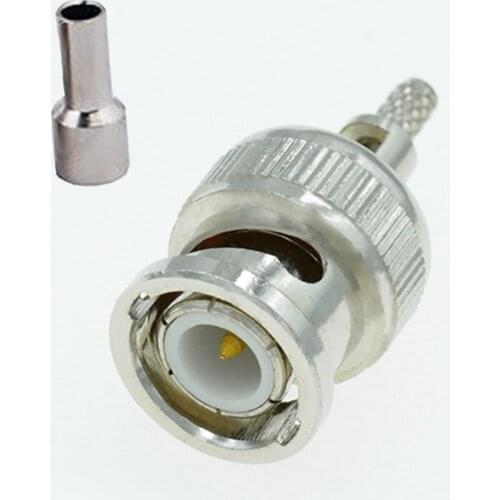 10pcs BNC Male Plug Window Straight RF Connector Crimp For RG174 RG316 RG179 Cable