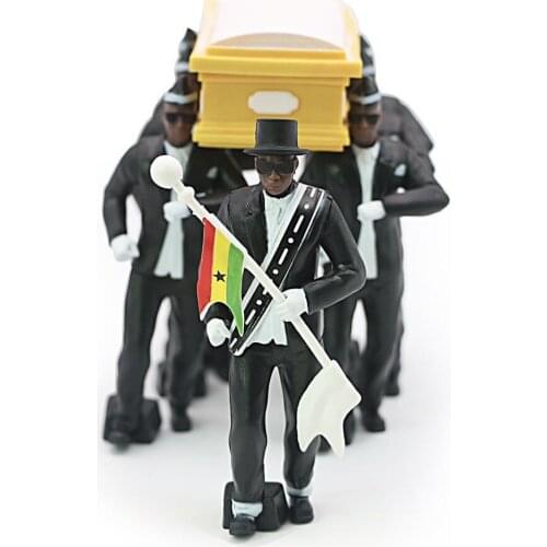 10cm Hot Cosplay Ghana Dancing Pallbearers Action Figure Toy Garage Kit Coffin Dance Decoration Professional Team Funny Doll