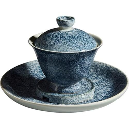 150ml Retro Jingdezhen GaiWan Ceramic Art Cup Saucer Porcelain Bowl With Lid Vintage Tea Office Accessories Turren Gifts