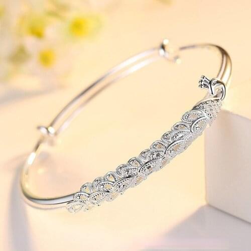2021 Exquisite Design Silver Plated Peacock Charm Bracelet &Bangle for Women Fashion Classic Banquet Party Best Gift Jewelry