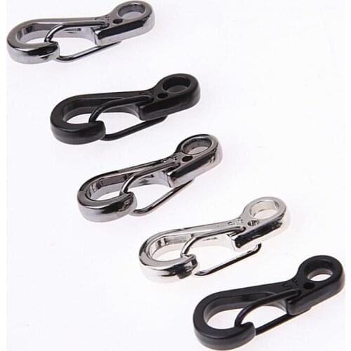 5pcs/lot Mini Spring Cord Buckle Clasp Buckle Snap 3 Colors Hook Carabiner Mountainer Keyring key chain
