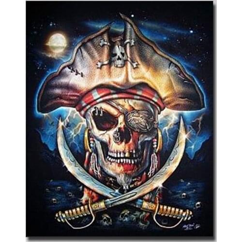 5D DIY Diamond Painting pop captain Jack skull Cross Stitch Resin Diamond Pictures With Rhinestone Home Decor Pirate Captain
