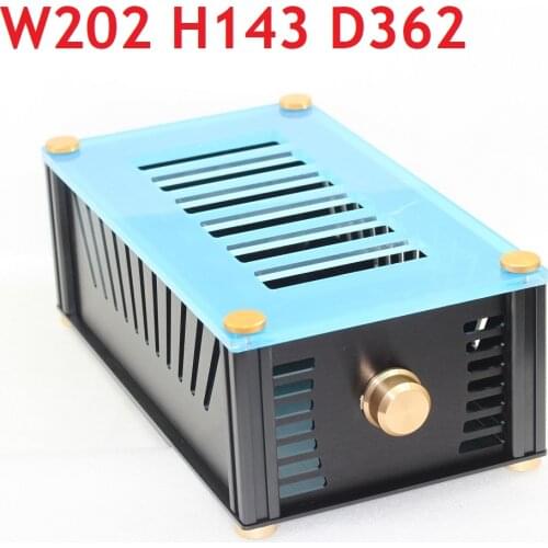 W202 H143 L362 Aluminum Gallbladder Machine Chassis Vacuum Tube Amplifier Case Top Acrylic