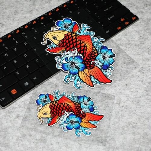 GalonDeco Car Sticker Japanese Elements Hibiscus Rosa-sinensis Car Modification Reflective Sticker Motorcycle Fish Stickers