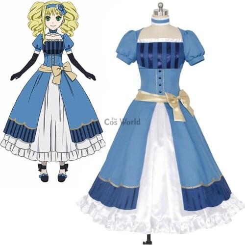 Black Butler Kuroshitsuji: Book of the Atlantic Elizabeth Midford Short Sleeve Full Dress Uniform Outfit Anime Cosplay Costumes