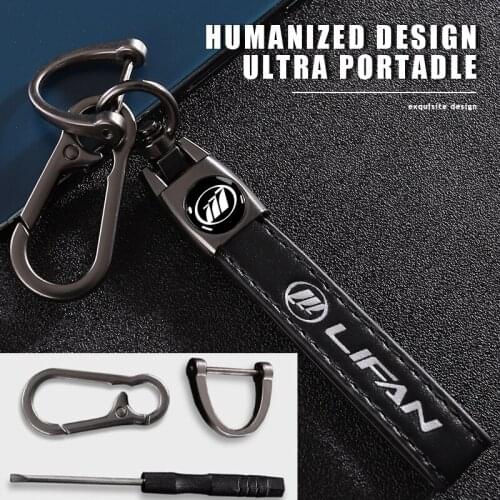 Metal Key Ring Car KeyChain With Auto Logo Steel Buckle Anti-Lost Fashion Accessories For Lifan Solano 620 X50 X60 Smily 320