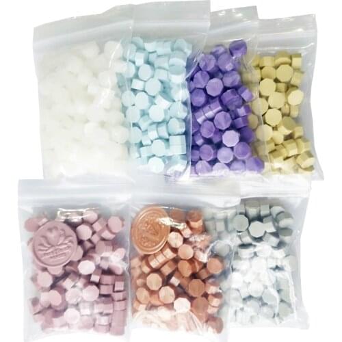 Colored octagon tablet sealing wax seal beads pills plenty of colors 100 pcs