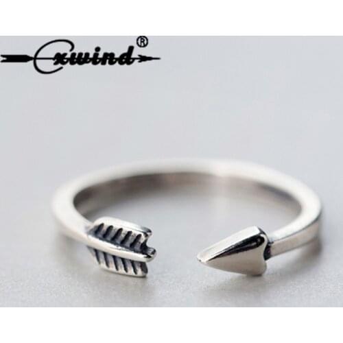Cxwind New Adjustable Arrow Ring Feather Around knuckle Finger Ring for Women Bohemian Style Party Charm Leaf Gift