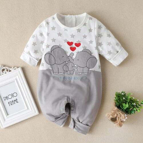 Autumn Newborn Baby Boys Girls Romper Cartoon Cotton Long Sleeve Jumpsuit Infant Toddler Clothing Pajamas Clothes for Newborns