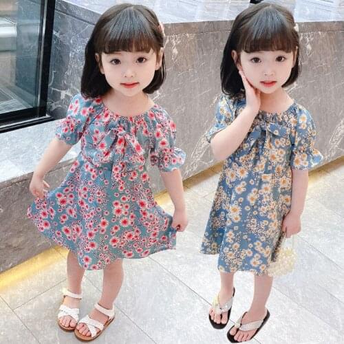 Children Summer Dress Girl 2021 Fashion Print Clothes For Kids Party Dresses Cotton Liittle Toddler Clothing Baby Dresses New