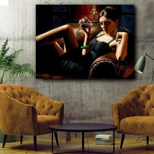 DIY colorings pictures by numbers with Wine and ladies picture drawing painting by numbers framed Home