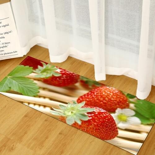 Home Anti-slip Kitchen Mats Area Rug Printed Living Room Bathroom Floor Mat Flannel Soft Bedroom Hallway Carpets Bedside Rug