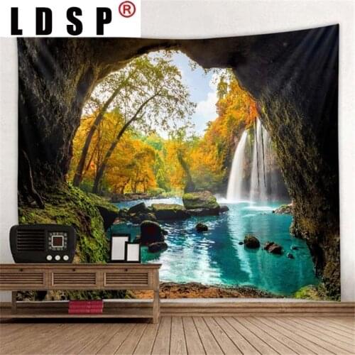 LDSP Forest Tree Ocean Tapestry Wall hanging Psychedelic Tapestries Landscape Wall Ceiling Cloth Carpet Beach Towel Home decor