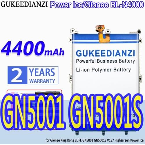 GUKEEDIANZI High Capacity Battery Power Ice Gionee BL-N4000 4400mAh for Gionee King Kong ELIFE GN5001 GN5001S V187 Highscreen
