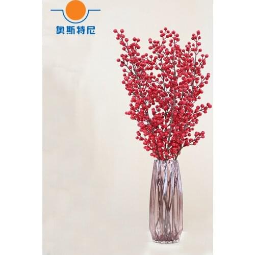 4pcs artificial flowers artificial red Rich berry&artificial Rich Fruit Plant Berries for home decoration