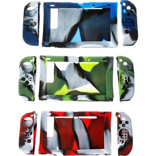 Camouflage Color Cover Skin Case Silicone Non-slip Case Cover for Switch Host Anti Scratch Protective LR
