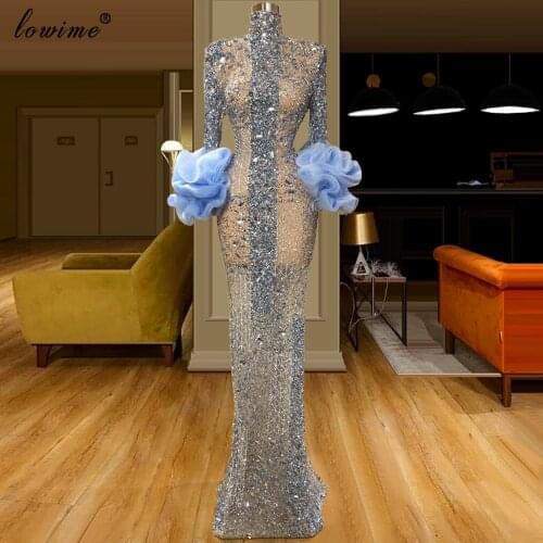 High Fashion Crystals Cocktail Dresses 2020 Woman Transparent Evening Dresses Long Formal Prom Dresses Party Vestidos De Gala
