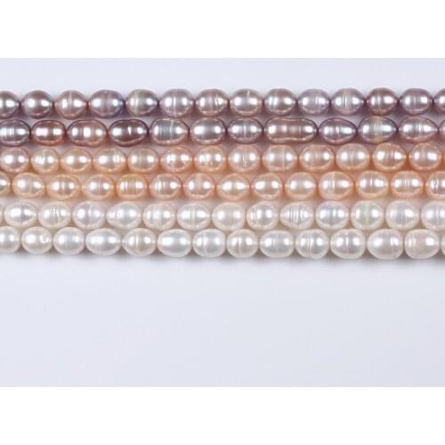 9-10mm Ringer Rice Shape Pearl With Circle Cheap Beads For DIY Making Natural Color