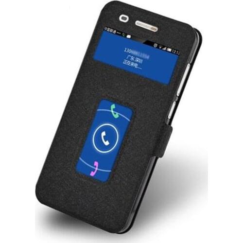 Open window leather case For ZTE Voyage 4S Voyage4S Case cover BA611T shell phone case BA611C flip case back cover shell
