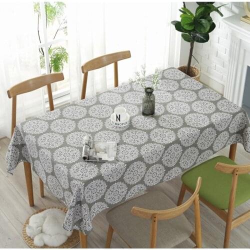 Creative Retro Flower Printd Tablecloth Cotton Linen Refrigerator Table Cloth Cover Home Decor