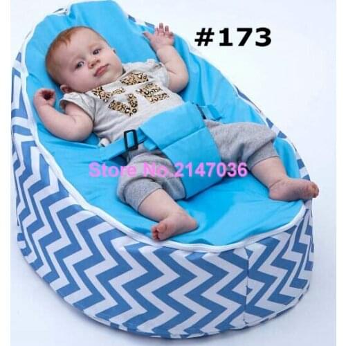 Latest fashion design baby bean bag chair, Blue chevron kids sofa beanbag seat - 6 styles. functional children portable beds