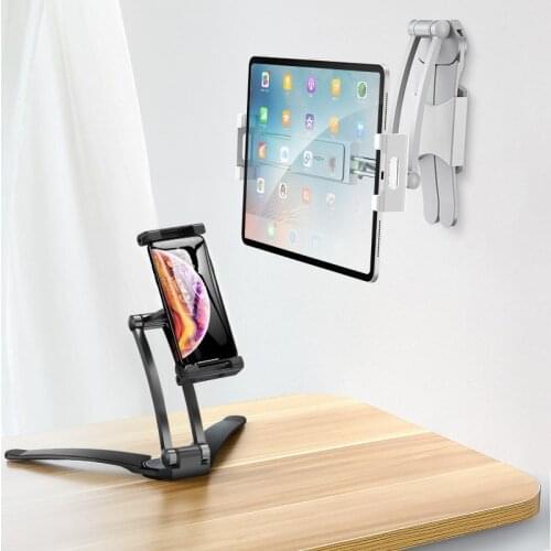 Amli-uev Kitchen Tablet Stand Wall Desk Tablet Mount Stand Fit For 5-10.5 inch Width Tablet Metal Bracket Smartphones Holders