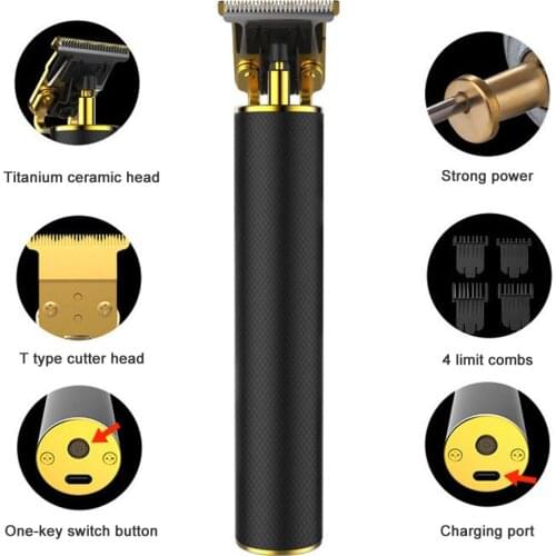 Men Hair Trimmer Rechargeable Digital Electric Hair Clipper Barbershop Cordless Hair Sculpture Tool