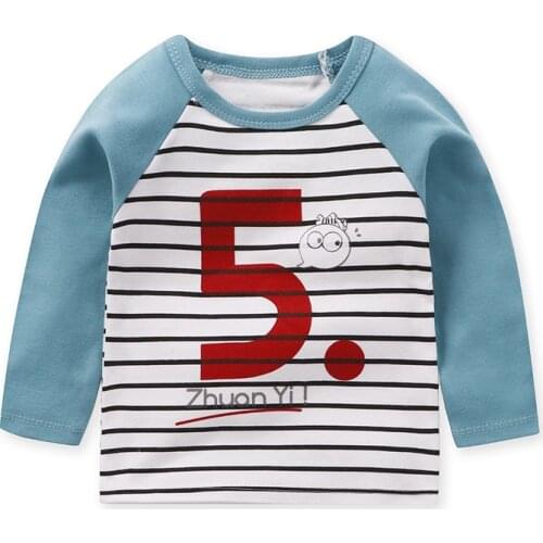 ZWY1262 New Baby Childrens Clothing Cotton Long-sleeved T-shirt Korean Version Cute Tops Tee Soft Casual Bottoming Shirt