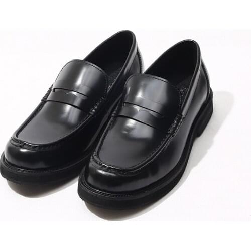 New Winter Black Casual shoes Slip on Loafers Genuine Leather Goodyear Round Toe Party Dress Shoes