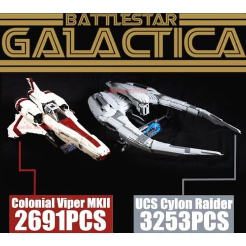 New Star Space Wars Battlestar Galactica Colonial Viper MKII UCS Cylon Raider Building Block Brick Toy Kid Gift