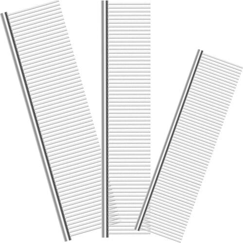 Dog Comb Long Thick Hair Fur Removal Brush Pet Dematting Comb Stainless Steel Pet Grooming Comb For Shaggy Dogs Barber