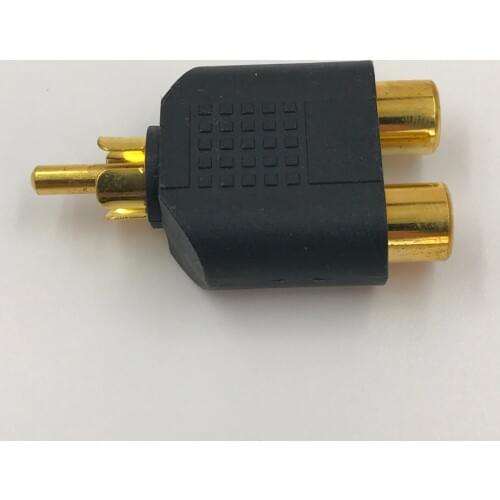 2 Pieces RCA Stereo Connector 1 Male to Dual Female Adapter Y Splitter Audio Converter Gold Plated Fine workmanship