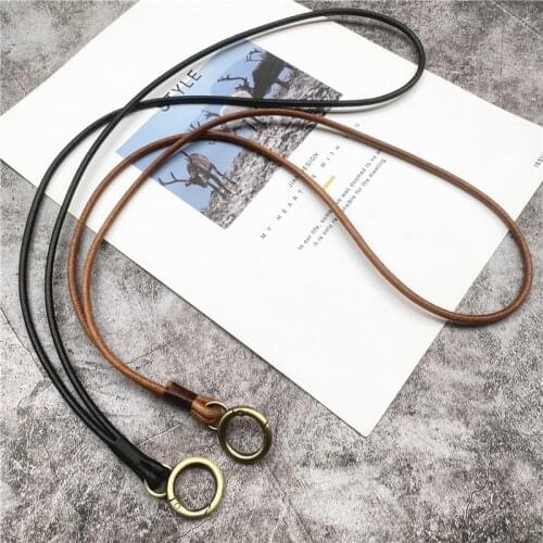 Cowhide Mobile Phone Strap Lanyards For Key Leather Neck Strap For Card Badge Gym KeyChain Strong Sling Lanyard Key chain