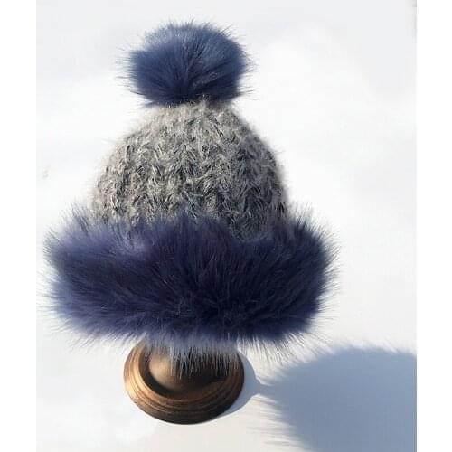 Mingjiebihuo new fashion thick wool women girls hat warm plus velvet double winter cold large hair ear small code snow cap