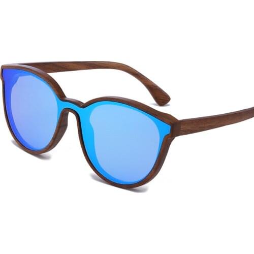 2021 New Design Wood Sunglasses For Women Men Vintage Cat Eye Polarized Sun Glasses Nature Wooden Frame High Quality UV400