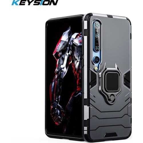 KEYSION Shockproof Case For Xiaomi Mi 10 10 Pro Mi Note 10 Pro Ring Stand Phone Cover for Xiaomi Mi 10 Lite Mi Note 10 Lite