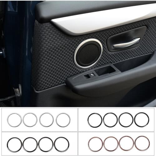 4 Pcs Silver Door Speaker Decoration Ring Trim For BMW 2 Series F45 F46 218i 2015-2017 Car Accessories ABS Chrome
