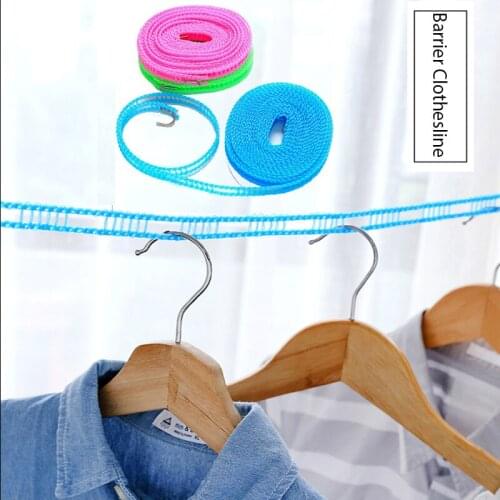 3M/5M/8M/10M Barrier Clothesline Non-Slip Clothesline Windproof Clothesline Quilt Airing Rope Outdoor Travel Household Drying