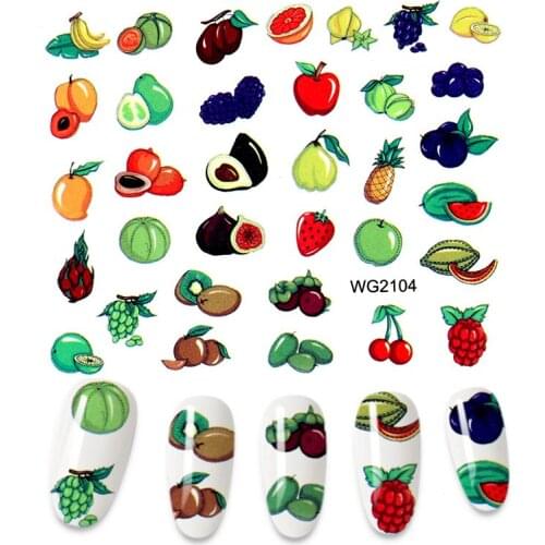 1PC Nail Water Sticker DIY Colorful Fruits Image Nail Art Paper Decoration Manicure Tattoos Creative Designs Watermark Decal