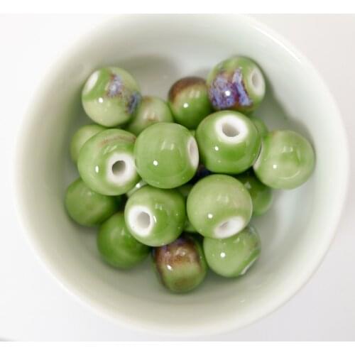 12# 40pcs China Ceramic Beads Flower Jingdezhen Porcelain Bead For Jewelry Making 12mm Components #A211B