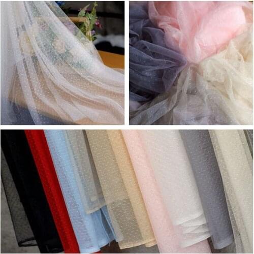 2Meters Black Lace Mesh Dot Jacquard Tulle Fabric For Dress Baby Tutu Skirt Mosquito Net Patchwork Needlework Diy Material