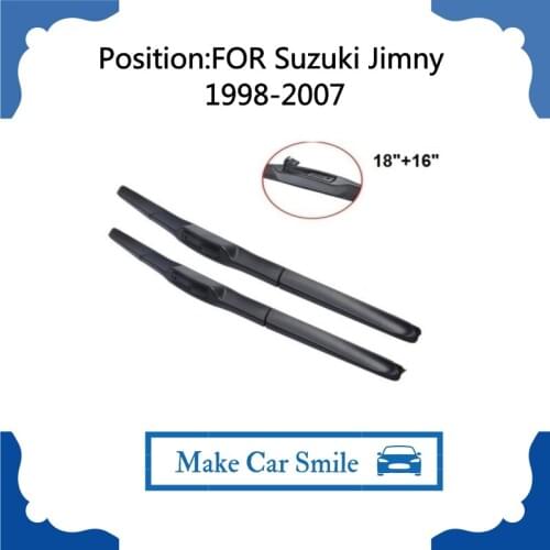 Car Accessaries Wiper Blade Used For Suzuki Jimny 1998-2007 18"+16" 2 Pieces Windscreen Wipers Natural Rubber