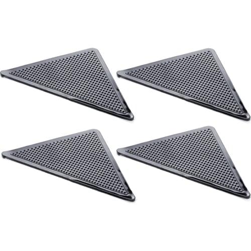 4Pcs/lot Triangle Reusable Anti-skid Rubber Mat Non Slip Patch Mat Washable Rug Stopper Black Waterproof corner pad