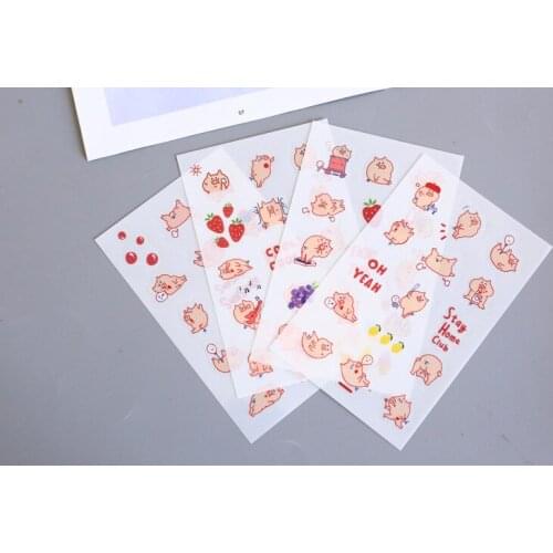 4pcs Lovely sunshine pigs diary pvc sticker Organizer Calendar Diary Book Planner Scrapbook Decoration Diary Sticker papeleria