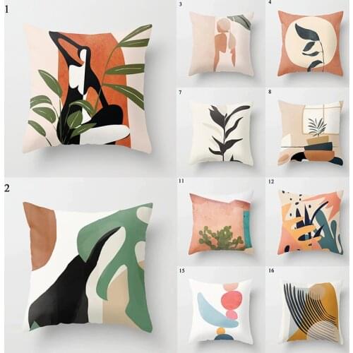 45*45cm Fashion Modern Abstract Painting Throw Pillow Case Geometric Cushion Covers for Home Sofa Chair Decorative Pillowcases