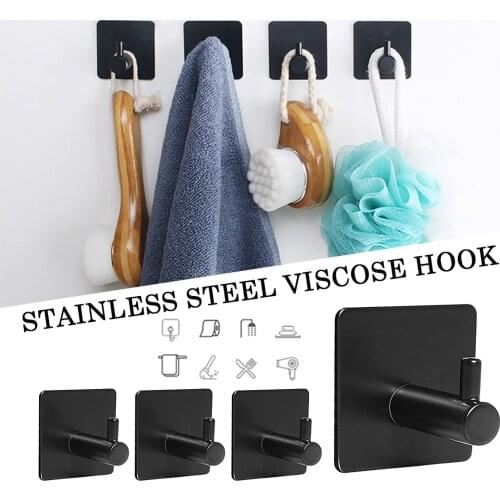6pcs Durable Aluminum Door Hook Self Adhesive Home Wall Door Hook Clothes Hange Bags Key Rack Kitchen Towel Hanger #T3G
