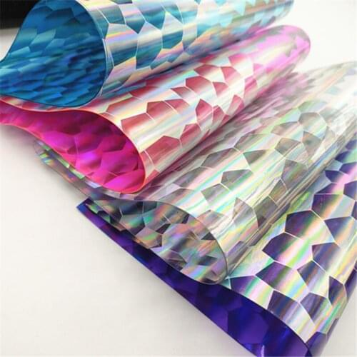 A4 size 20*33CM synthetic football pattern hologram waterproof sheet leather fabric for bow and bag 404