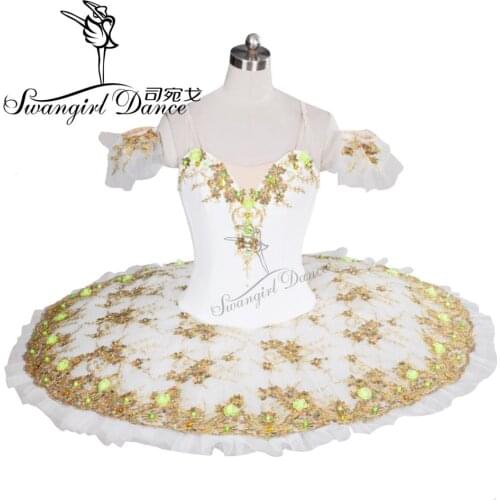 Adult sleeping beauty white professional ballet tutus with cute flowers pink Classical ballet Tutu ballerina tutu girlsBT8991