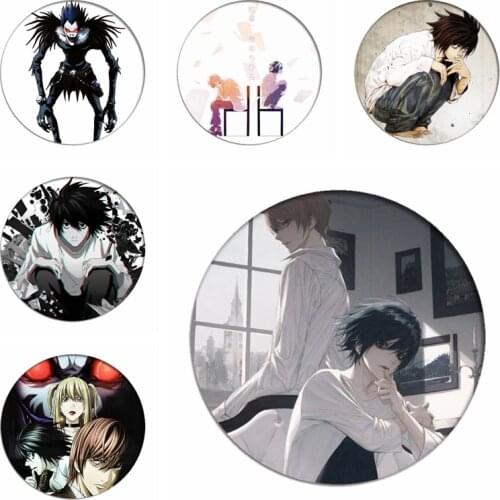 Death Note Cosplay Backpack Badges L.Lawliet Brooch Icon Collection Bags Killer Yagami Light Breastpin for Clothing Christmas
