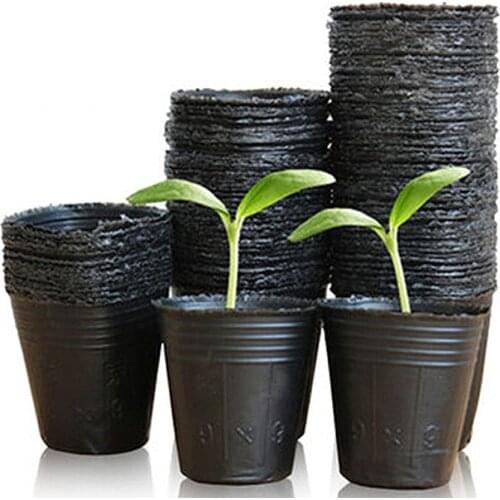 Plant Flower Grow Bags 50pcs Plastic Nursery Pots Seedling Raising Cup Nursery Box Garden Pots Indoor Outdoor Garden Container